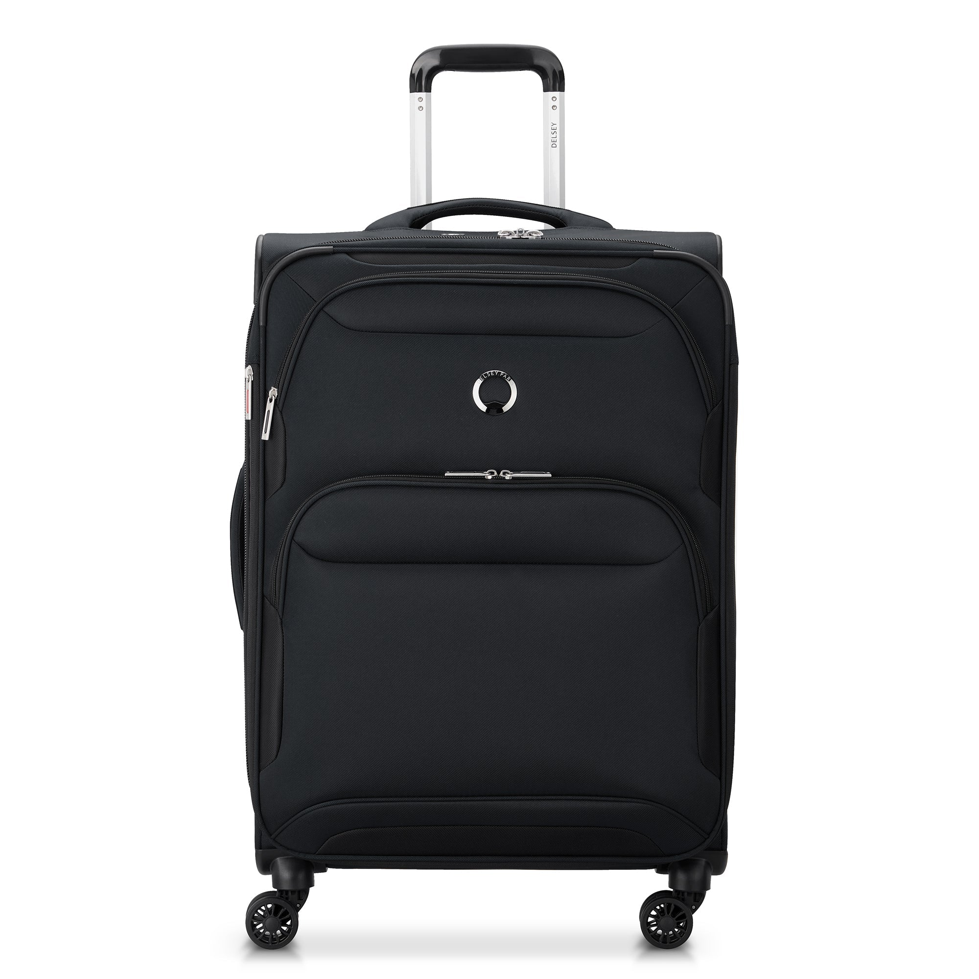 Delsey Sky Max 2.0 Medium Expandable Spinner in Black — front view # color_Black