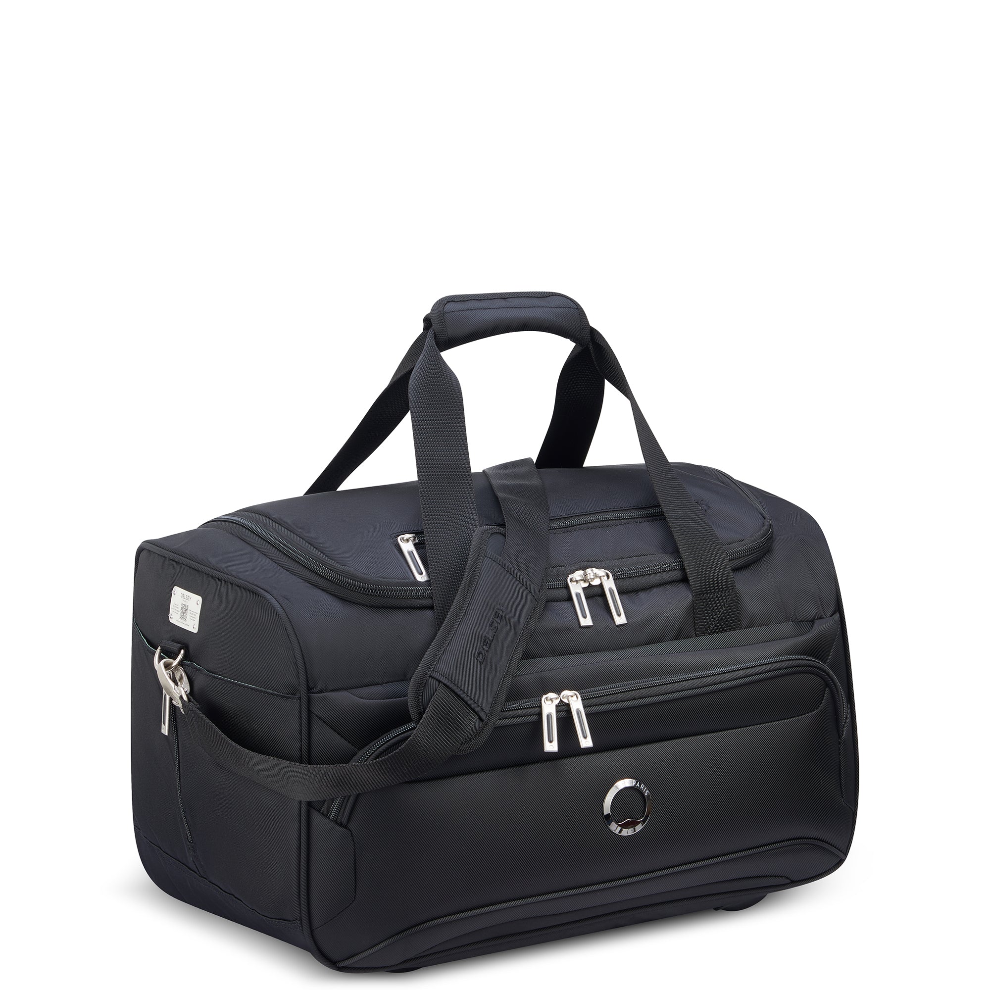 Delsey Sky Max 2.0 Carry-On Duffel Bag in Black — front view