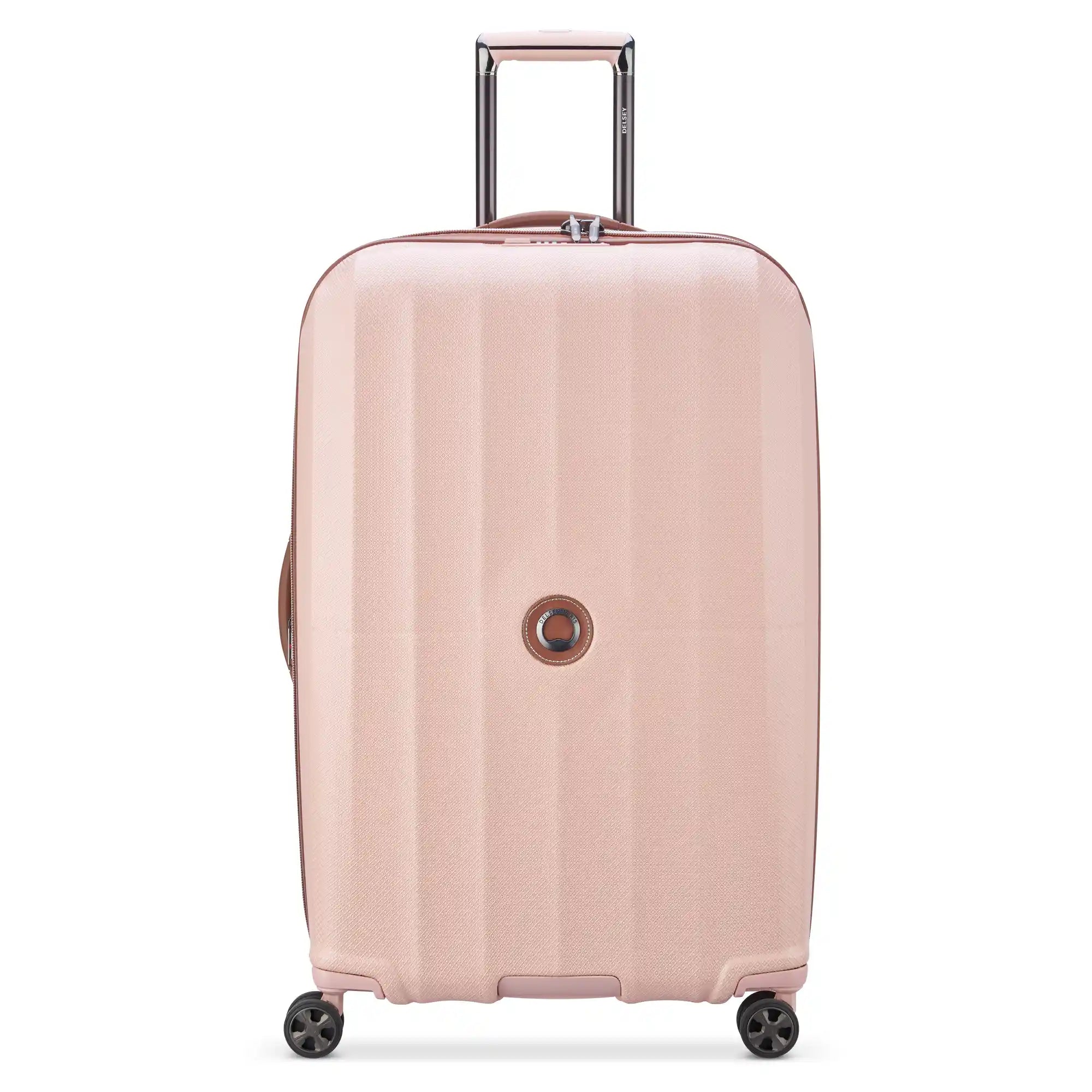 Delsey Carrousel Large Expandable Spinner in Light Pink — front view # color_Light Pink