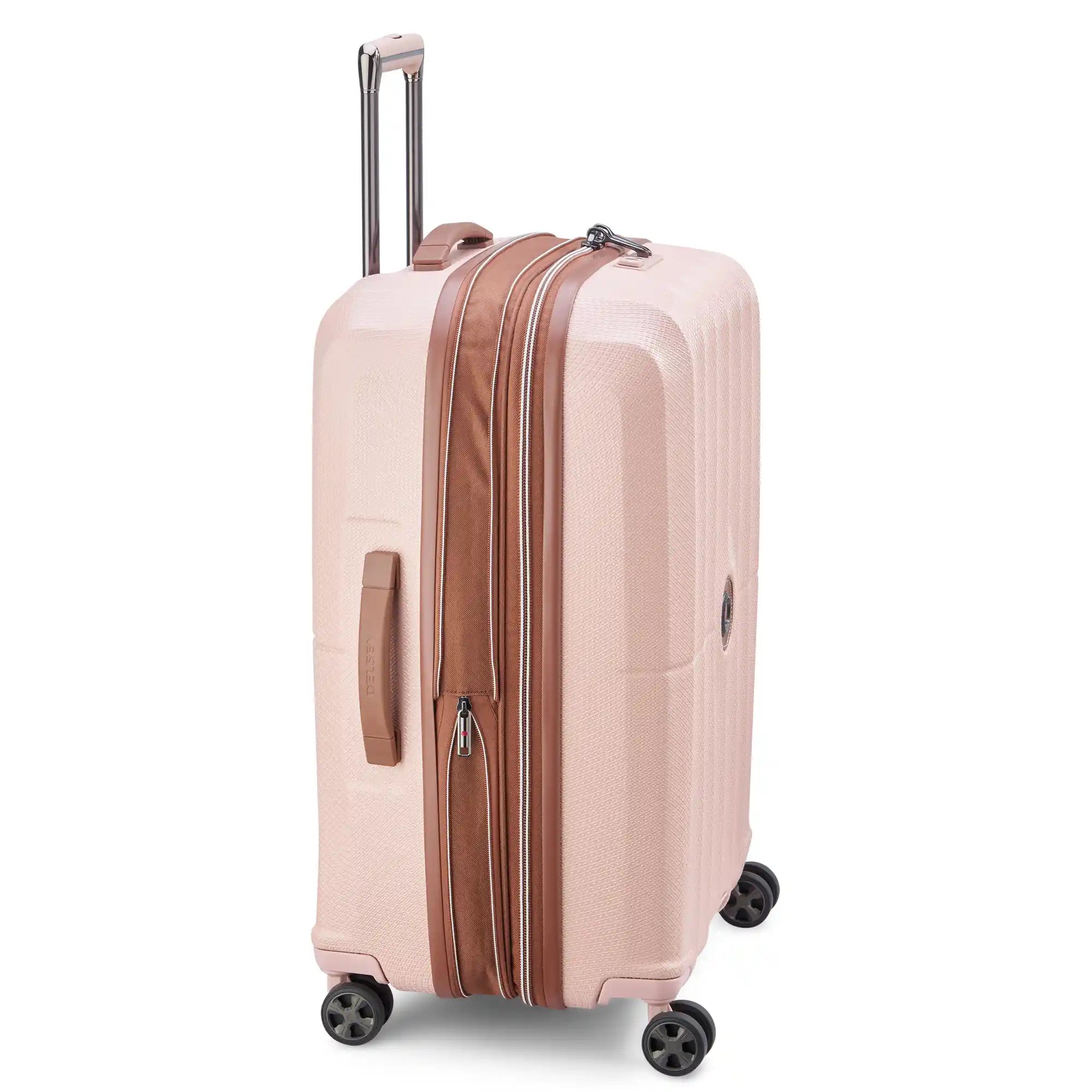 Delsey Carrousel Large Expandable Spinner in Light Pink — angle view 3 # color_Light Pink