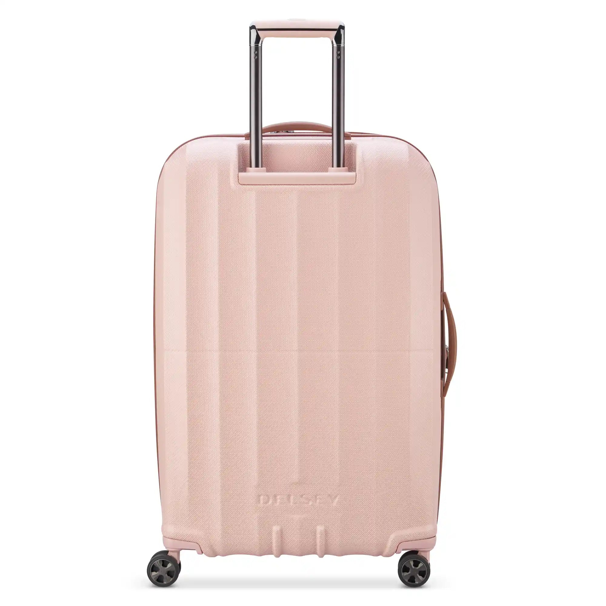 Delsey Carrousel Large Expandable Spinner in Light Pink — back view # color_Light Pink