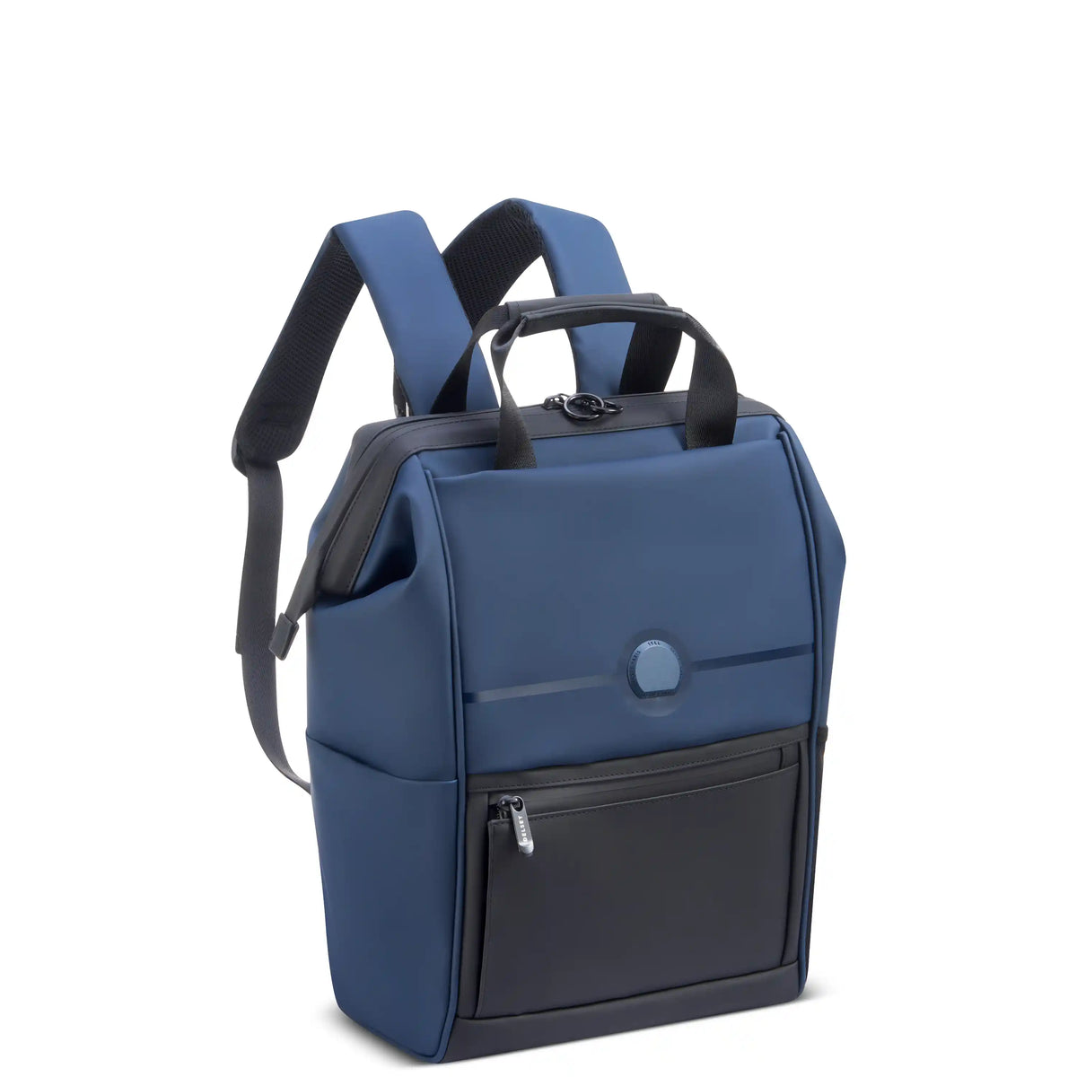 Delsey Turenne Soft Laptop Backpack Tote in Navy — angle view 2 # color_Navy