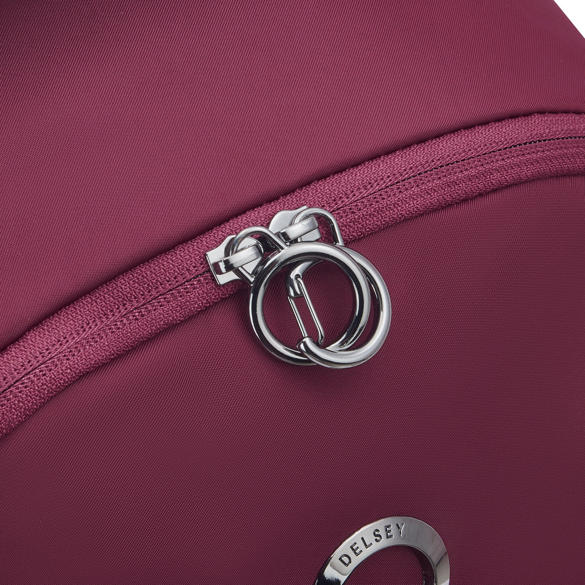 Delsey Victoire 15.6-Inch Laptop Backpack in Burgundy — detail view