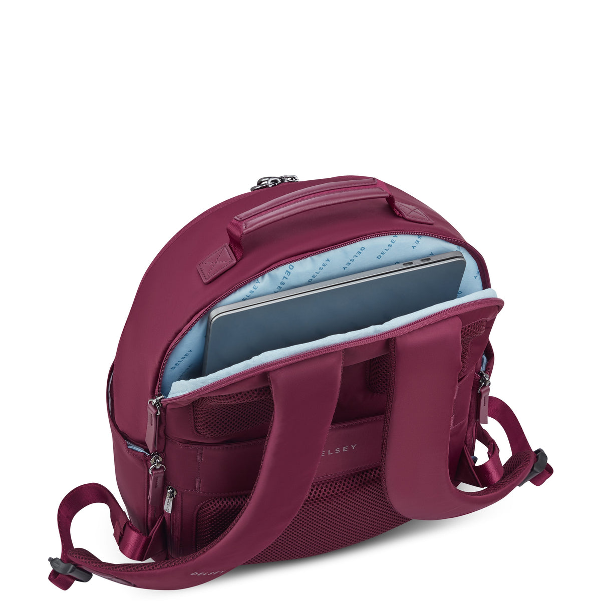 Delsey Victoire 15.6-Inch Laptop Backpack in Burgundy — interior view 2