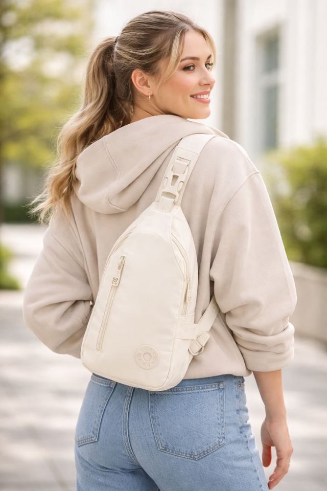 BoBo Sling Bag in Off-White - nylon