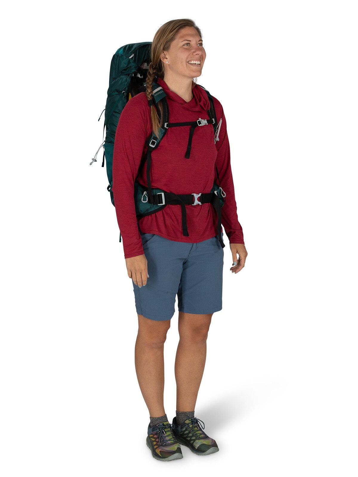 Osprey Eja 48 Women's Backpacking Pack 48L in Deep Teal — lifestyle