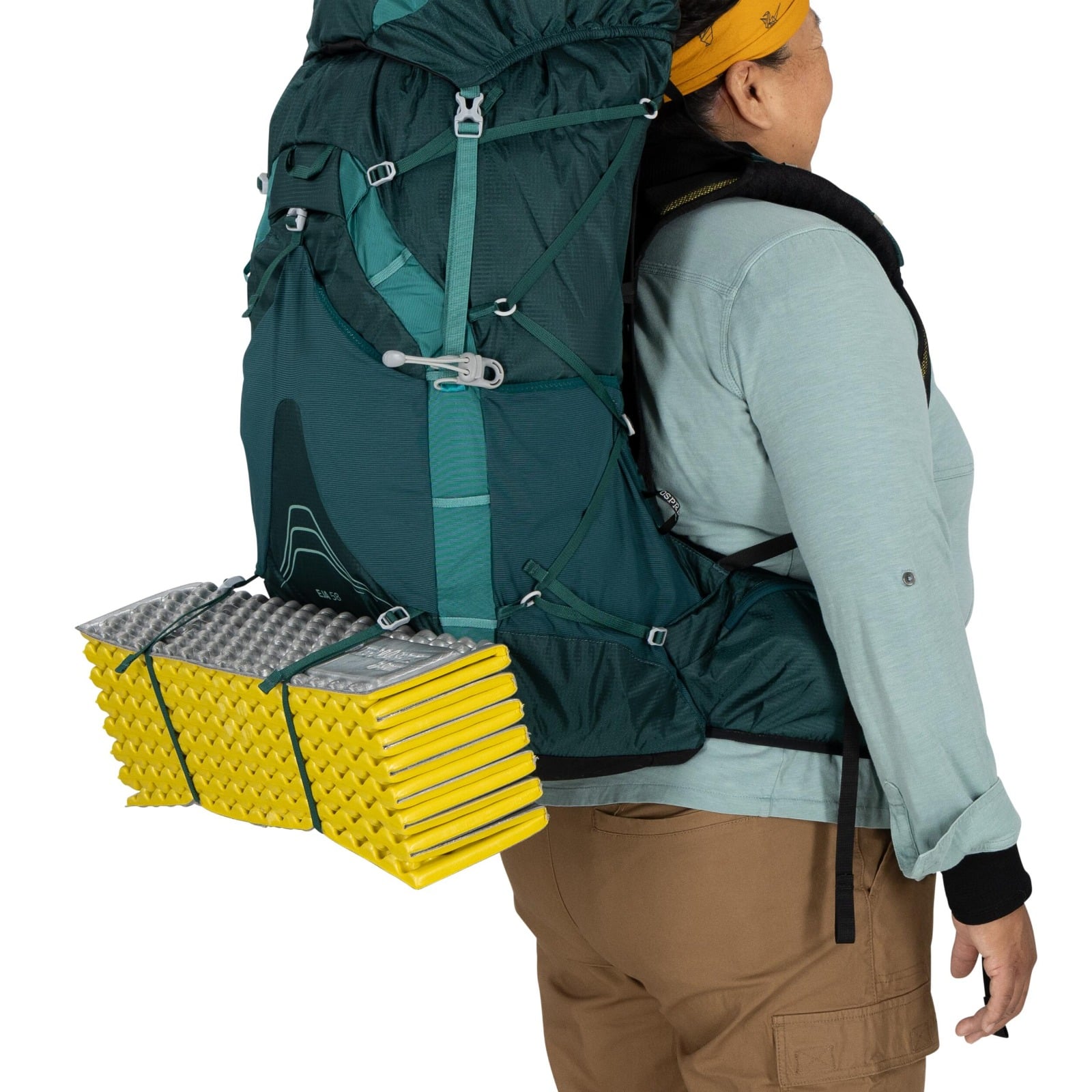Osprey Eja 58 Extended Fit Women's Backpacking Pack 58L in Deep Teal — detail view 3