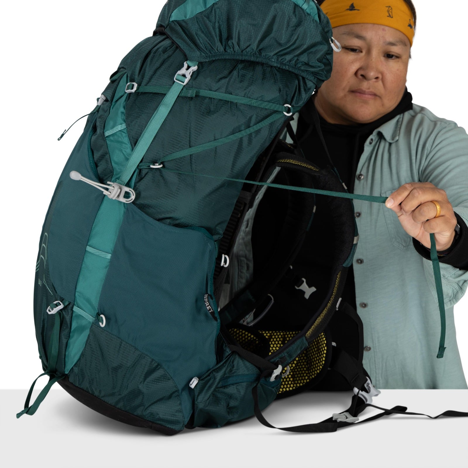 Osprey Eja 58 Extended Fit Women's Backpacking Pack 58L in Deep Teal — detail view 6