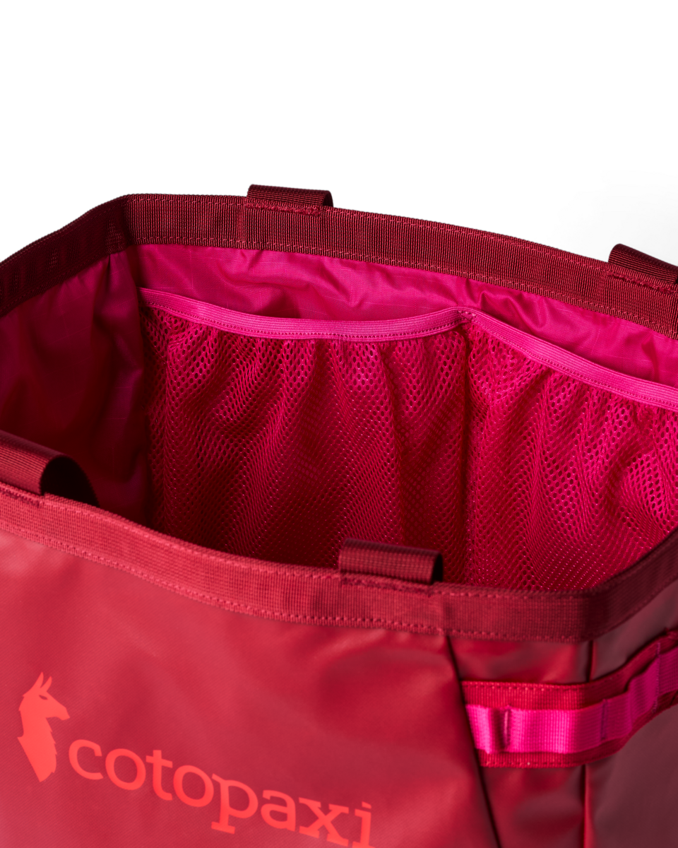 Cotopaxi Allpa 30L Gear Hauler Tote in Crimson — angle view 3