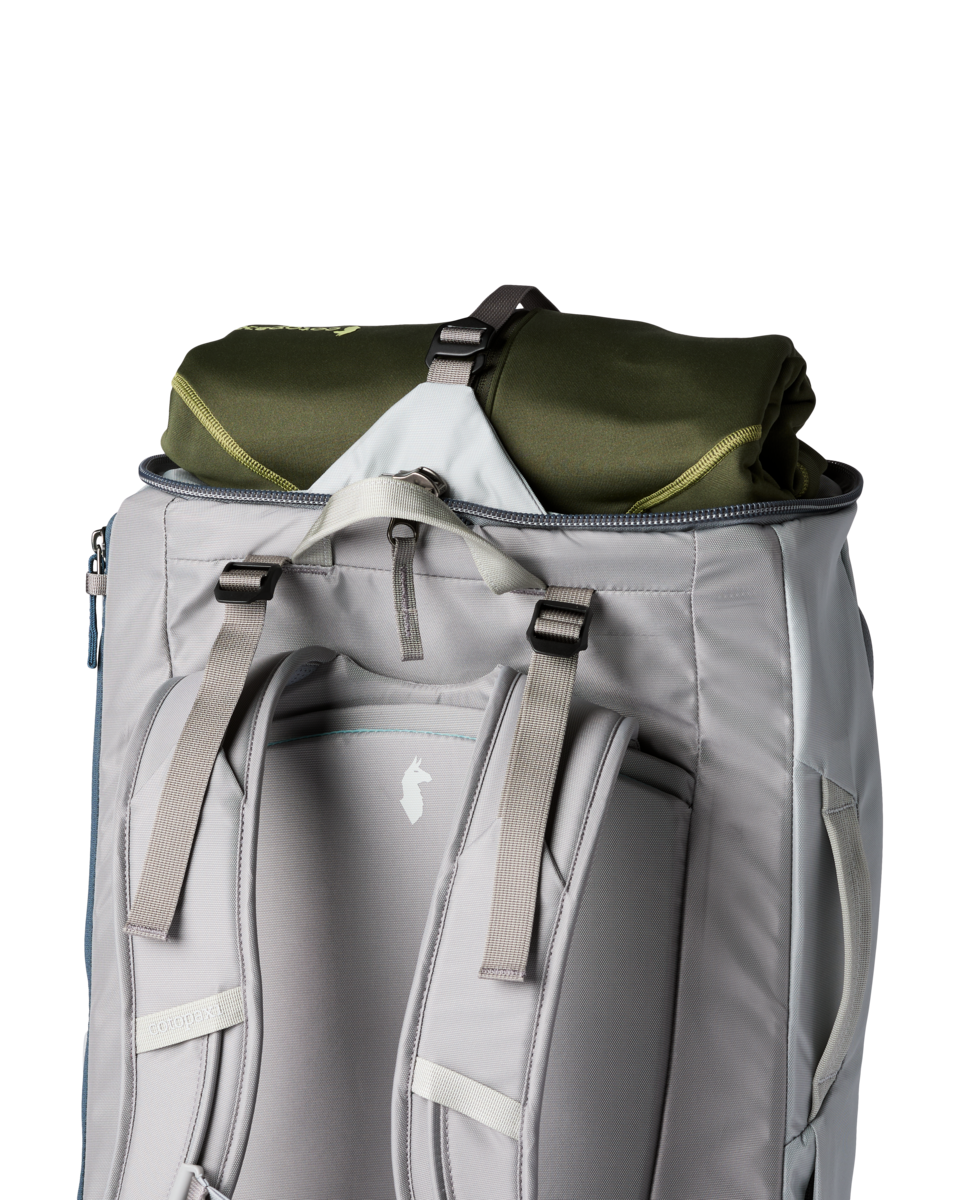 Cotopaxi Allpa 50L Adventure Travel Pack in Vapor and Smoke — angle view 3
