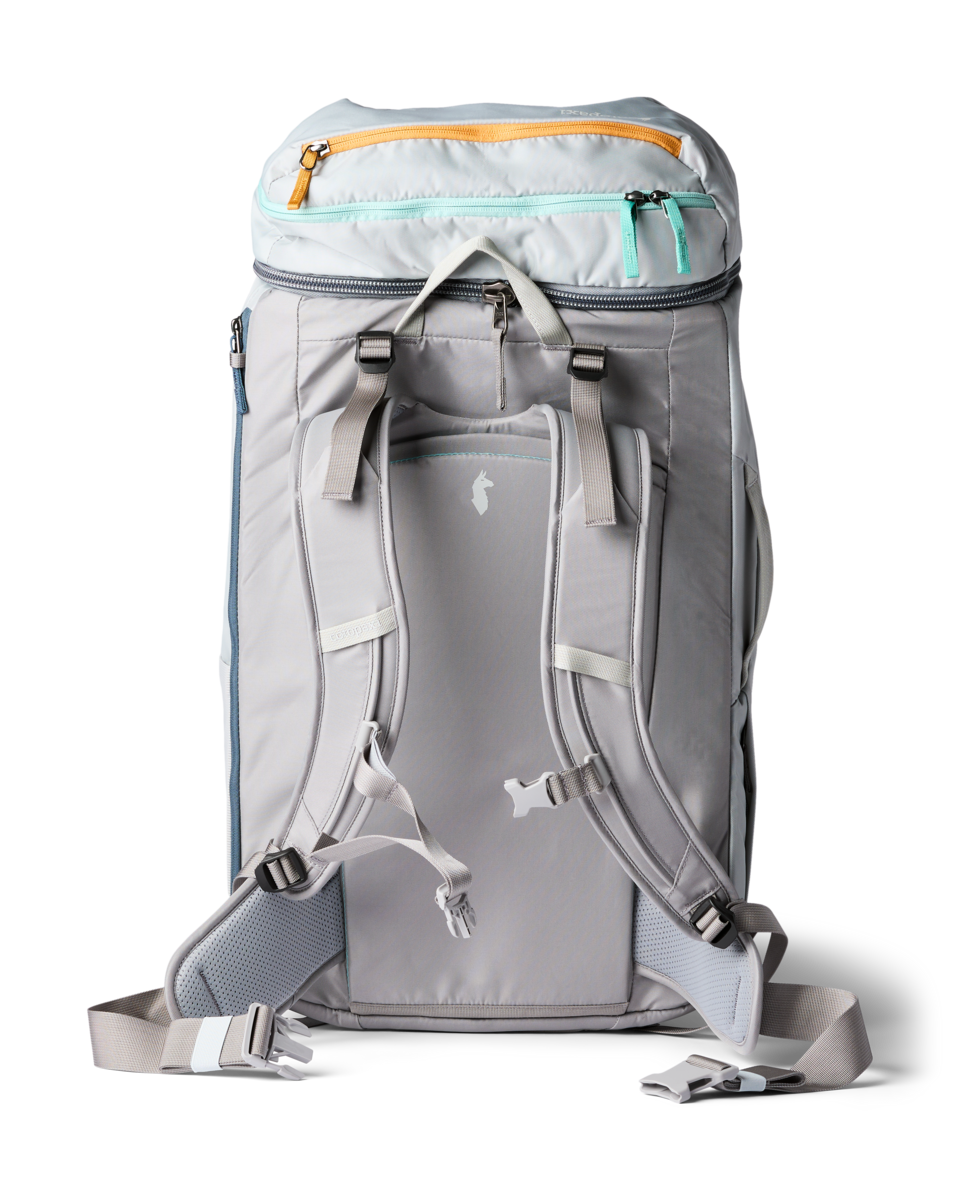 Cotopaxi Allpa 50L Adventure Travel Pack in Vapor and Smoke — back view