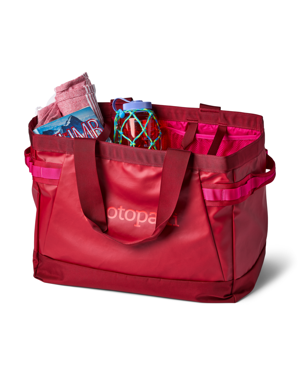 Cotopaxi Allpa 60L Gear Hauler Tote in Crimson — interior view