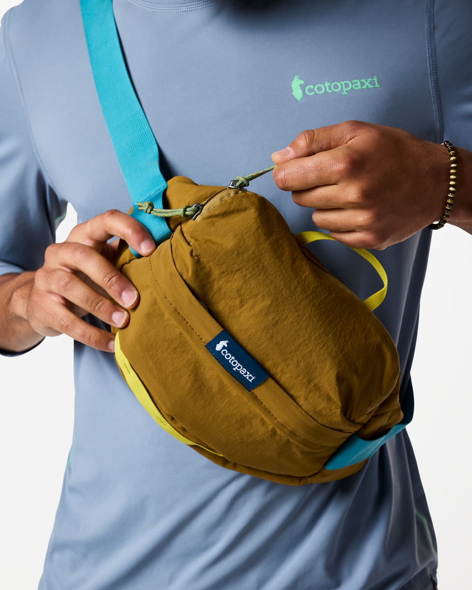 Cotopaxi Empacable 3L Sling in Log Cabin — lifestyle