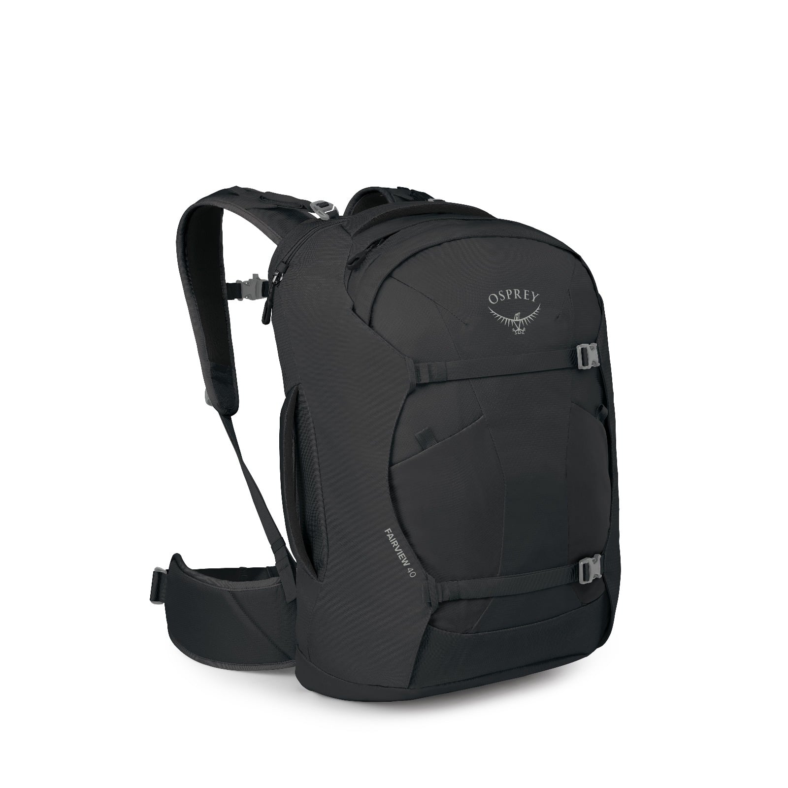 Osprey Fairview 40 Extended Fit Women's Travel Pack 40L in Black — front view