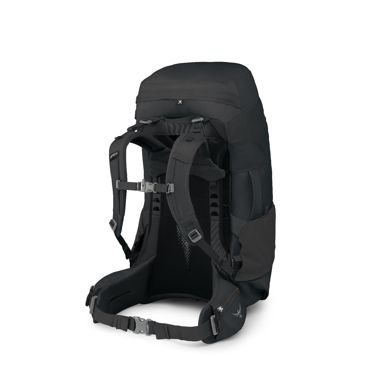 Osprey Fairview Trek 70 Women's Travel Backpack 70L in Black — back view