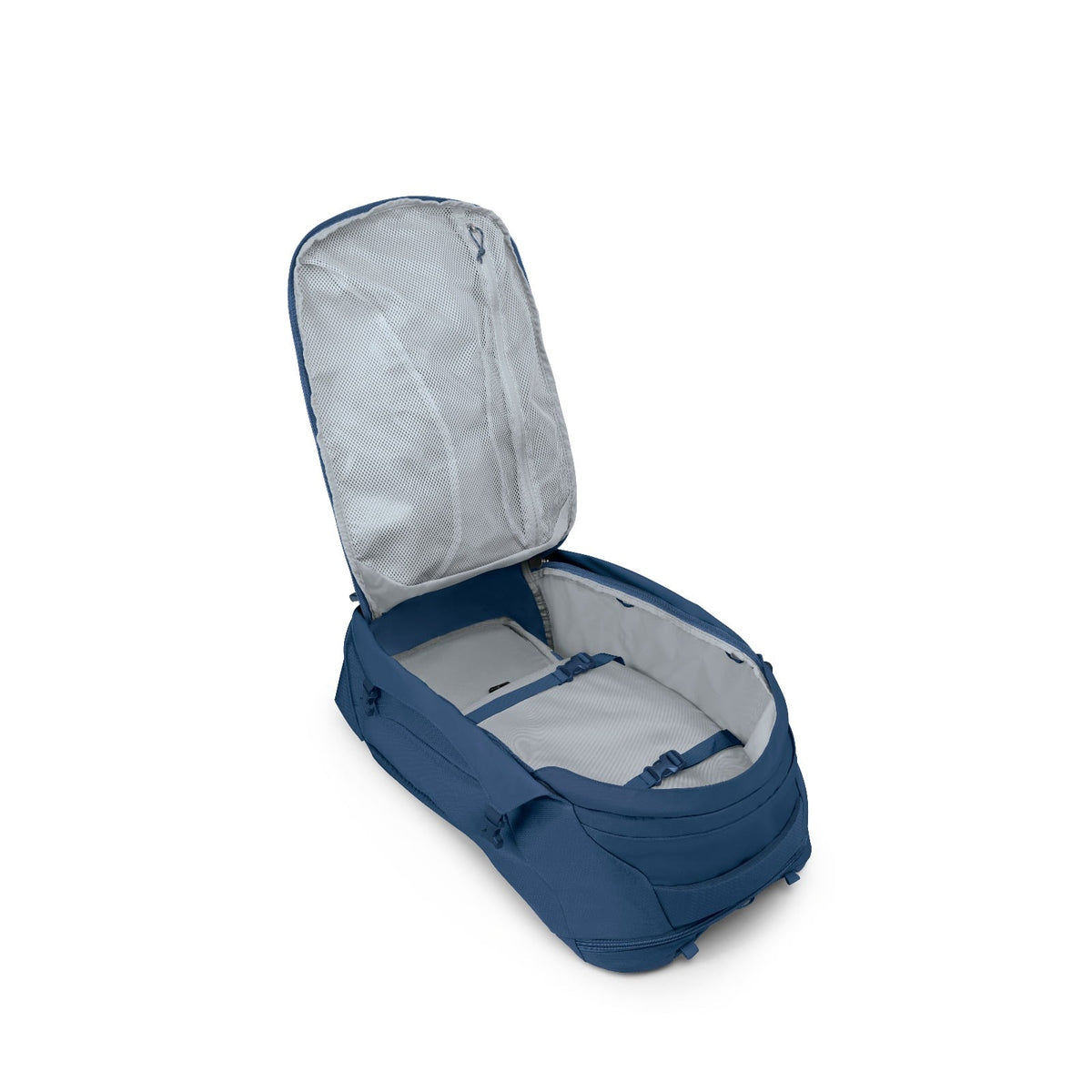 Osprey Farpoint Travel Pack-40L in Antique Blue — interior view