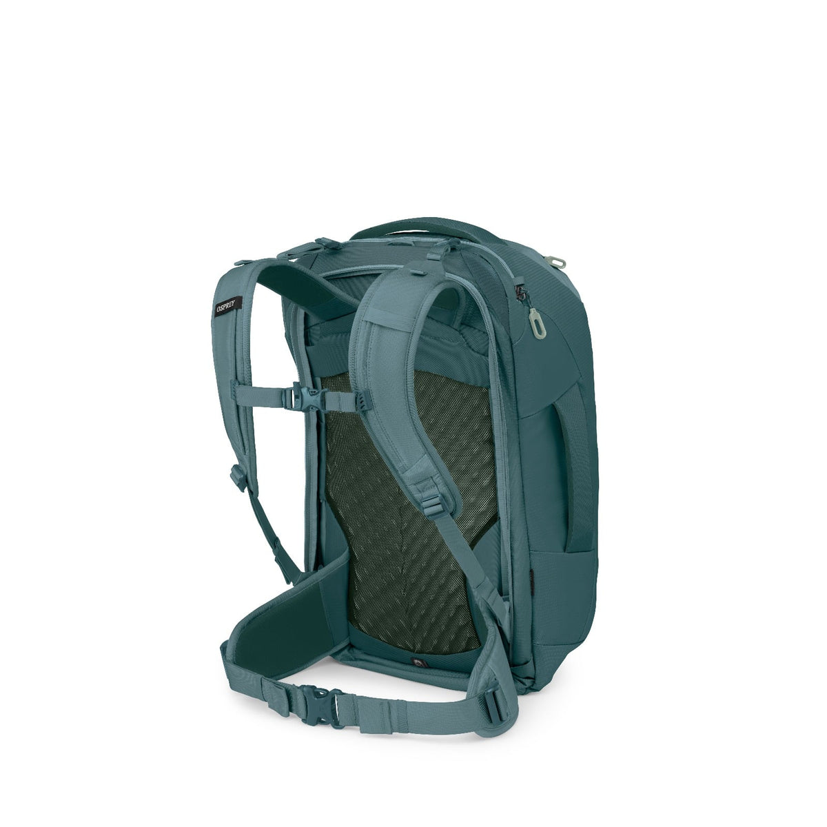 Osprey Farpoint Travel Pack-40L in Cascade Blue-Torrent Blue — back view