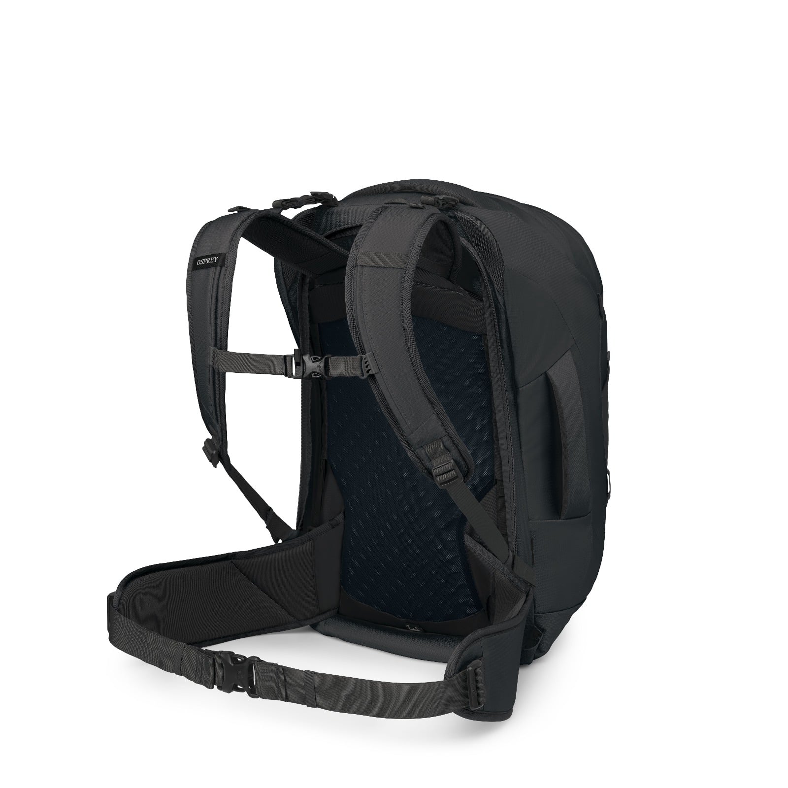 Osprey Farpoint 55 Extended Fit Travel Pack 55L in Black — back view
