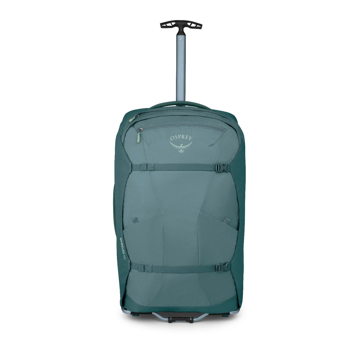 Osprey Farpoint Wheeled Travel Pack 65L/27.5" in Cascade Blue-Torrent Blue — angle view 2
