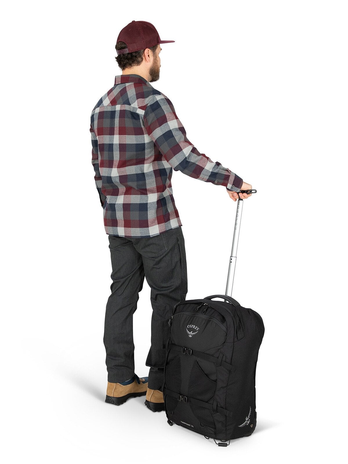 Osprey Farpoint Wheeled Travel Pack Carry-On 36L/21.5" in Black — lifestyle