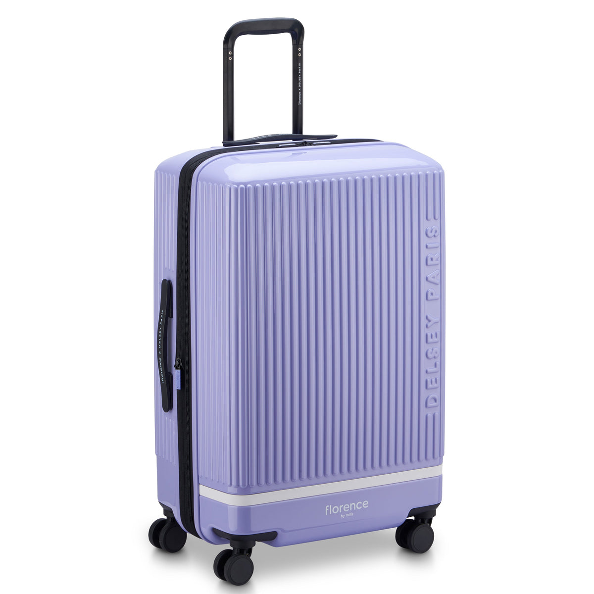 Delsey Spin Me Away Medium Expandable Spinner in Lavender — front view