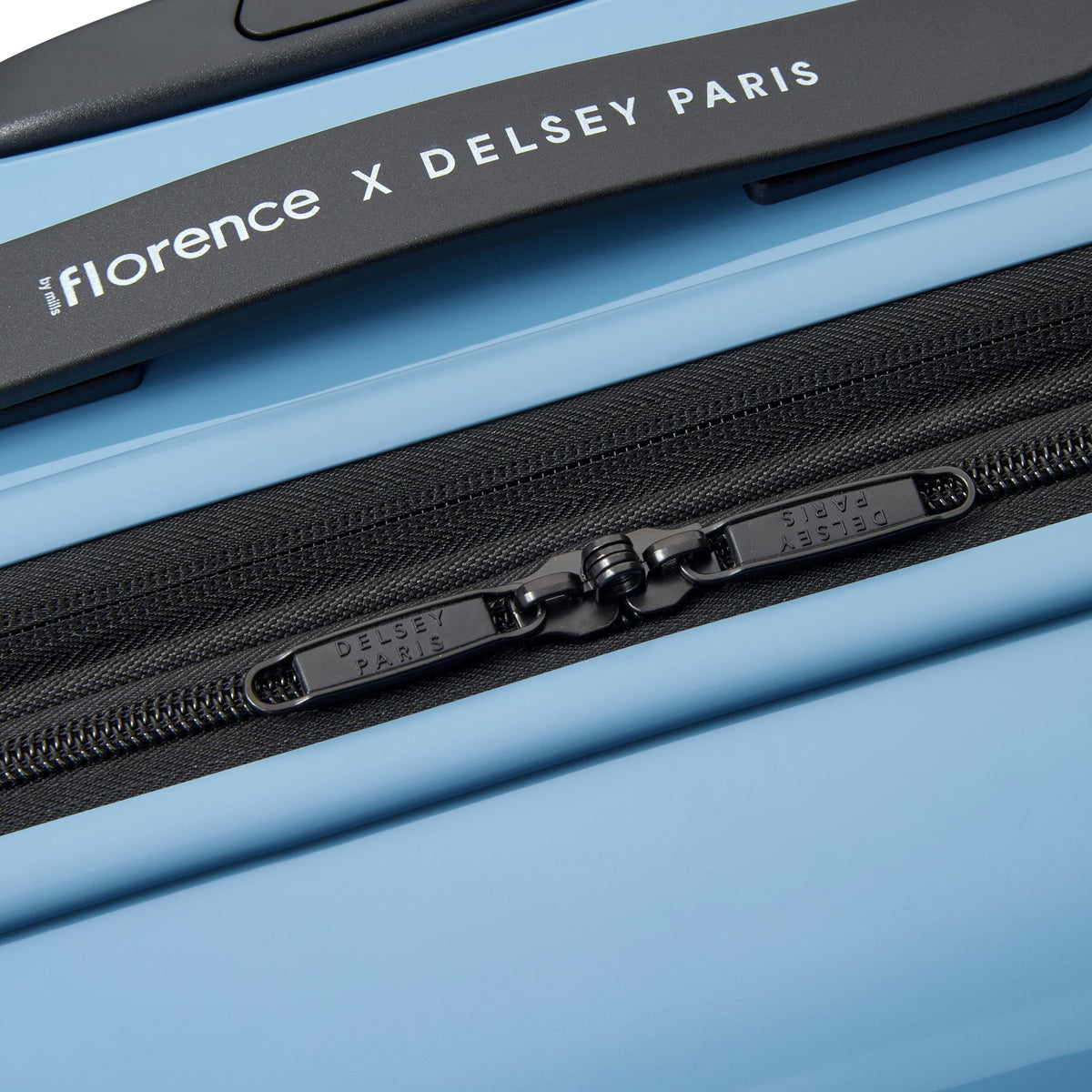 Delsey Spin Me Away Medium Expandable Spinner in Zinc Blue — detail view