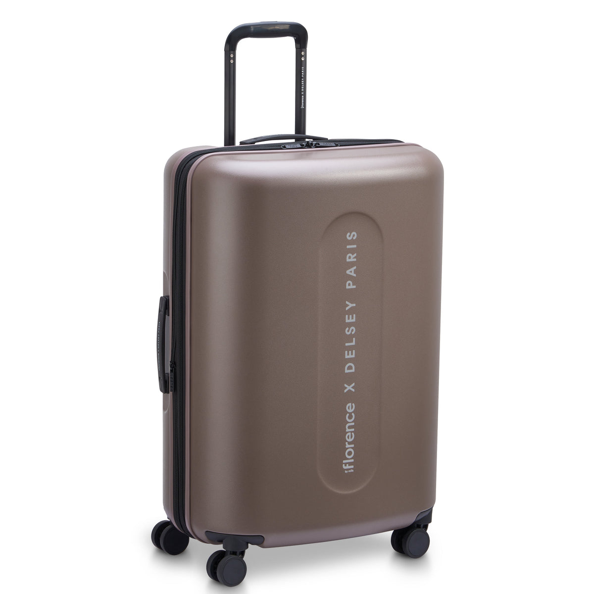 Delsey Catch Flights Medium Expandable Spinner in Chestnut — front view