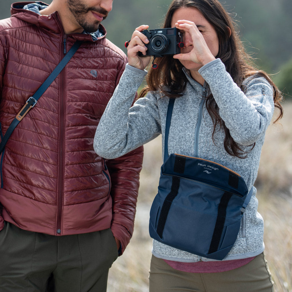 Peak Design Field Pouch in Midnight — lifestyle 2 # color_Midnight