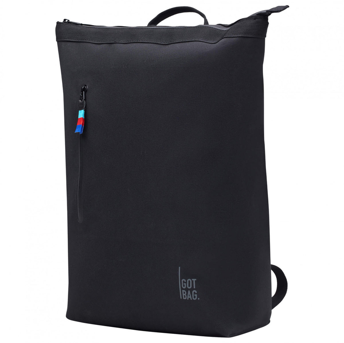 GotBag No! Rolltop Backpack (Sustainable) in Black — angle view