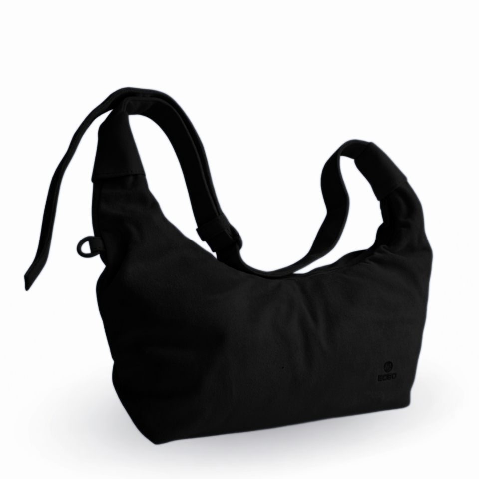 BoBo Crossbody Bag in Black - suede