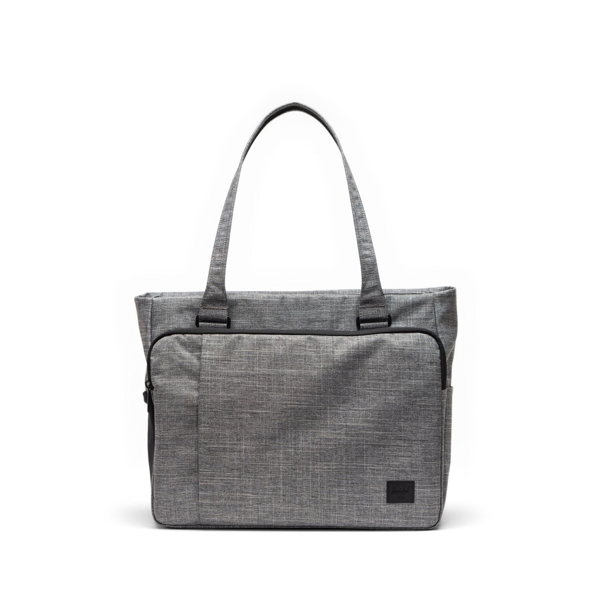 Herschel Kaslo Tote Tech 23L in Raven Crosshatch — front view # color_Raven Crosshatch