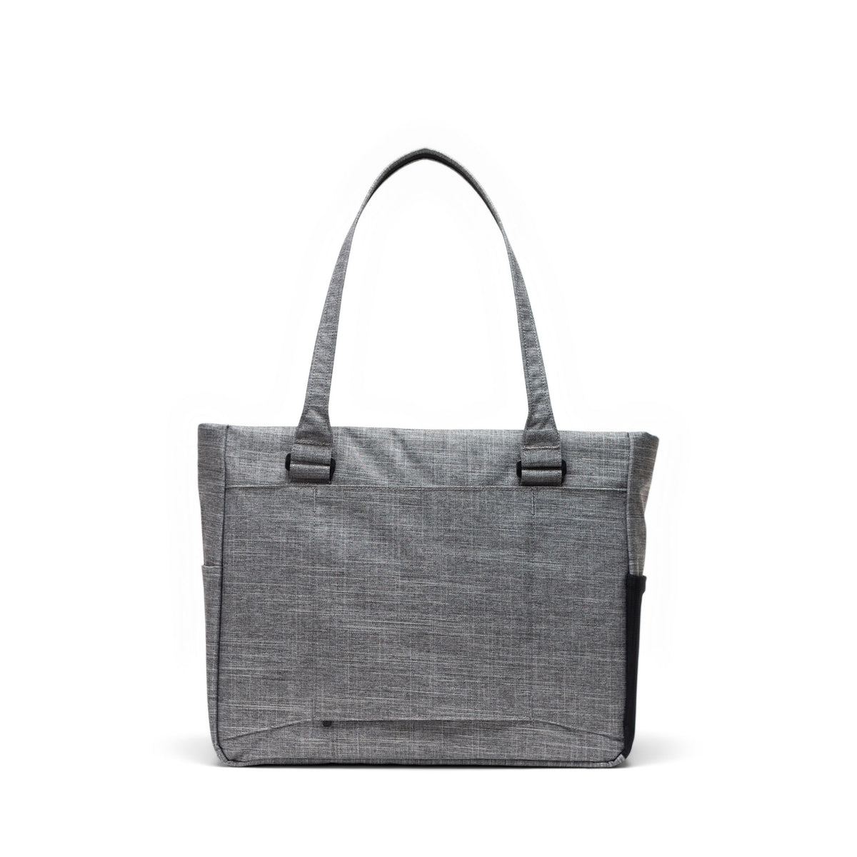 Herschel Kaslo Tote Tech 23L in Raven Crosshatch — back view # color_Raven Crosshatch