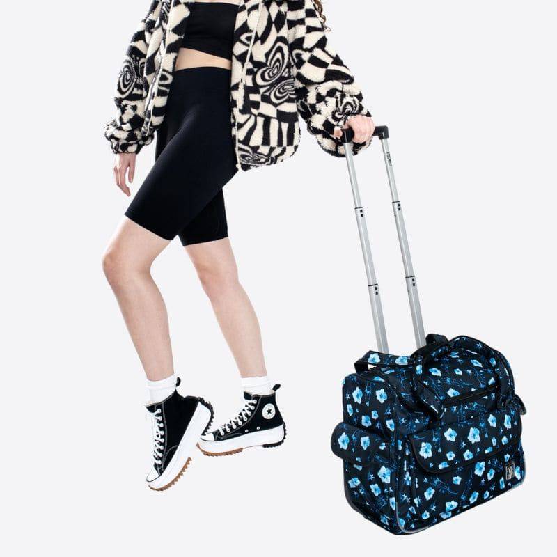 J World Donna Rolling Duffel Bag in Night Bloom — lifestyle # color_Night Bloom