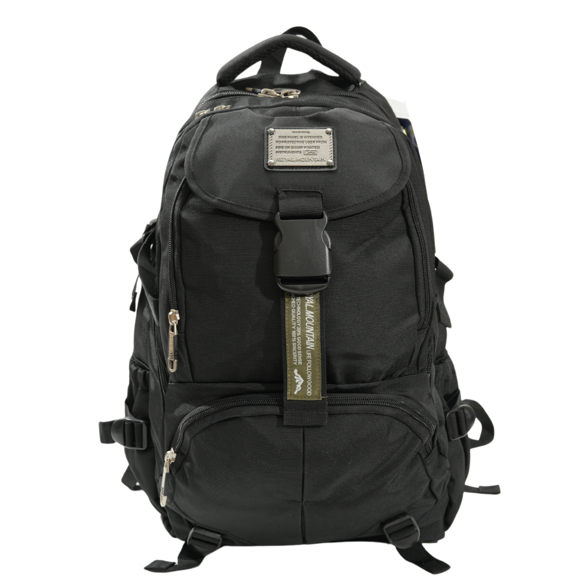 Royal Mountain 5903 Backpack – black and grey, front view