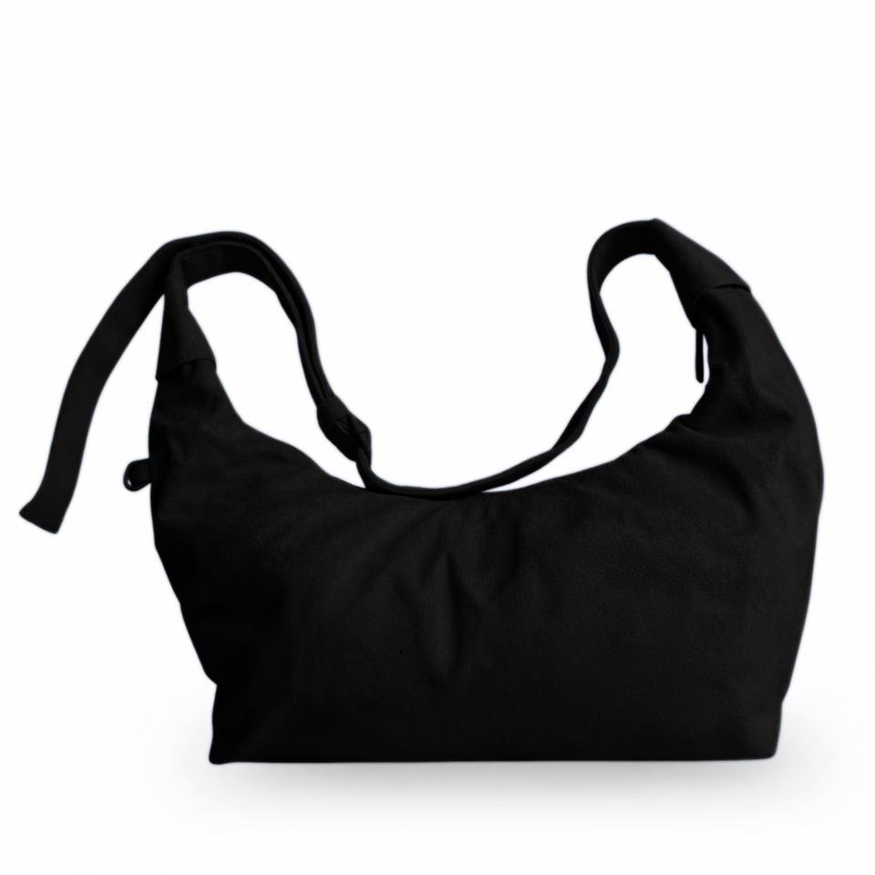 BoBo Crossbody Bag in Black - suede