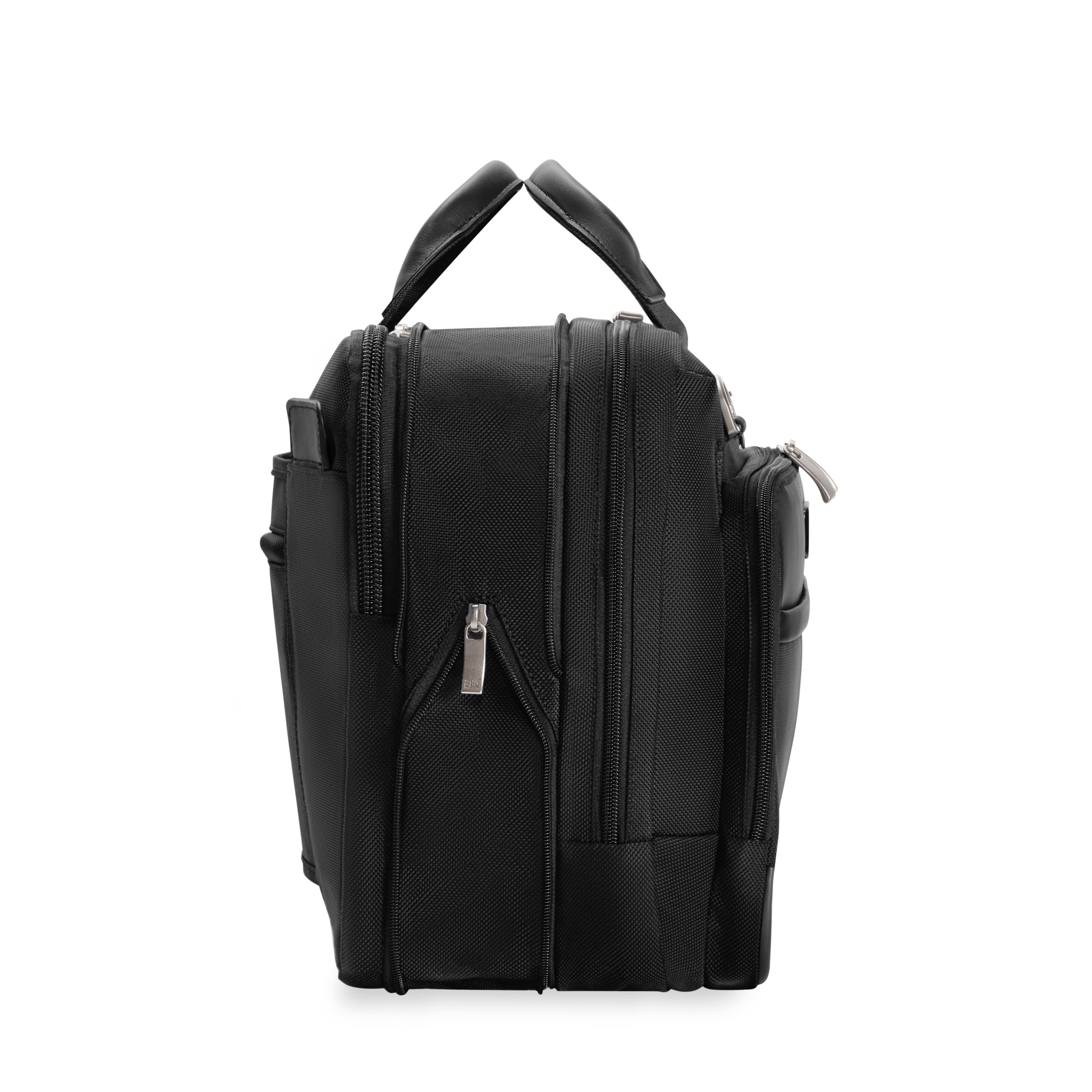 Briggs & Riley @work Medium Expandable Brief in Black — side view 2 # color_Black