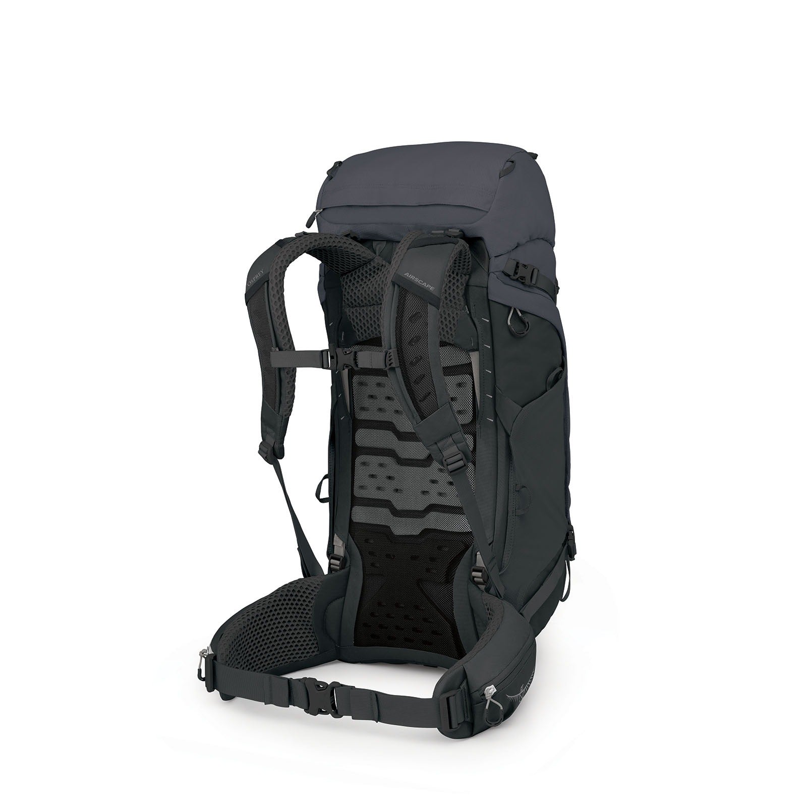 Osprey Kestrel LT 45 Backpacking Pack 45L in Black — angle view 4