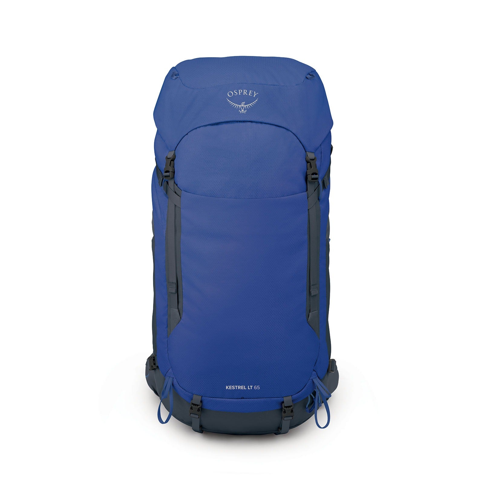 Osprey Kestrel LT 65 Backpacking Pack 65L in Rays Blue — front view