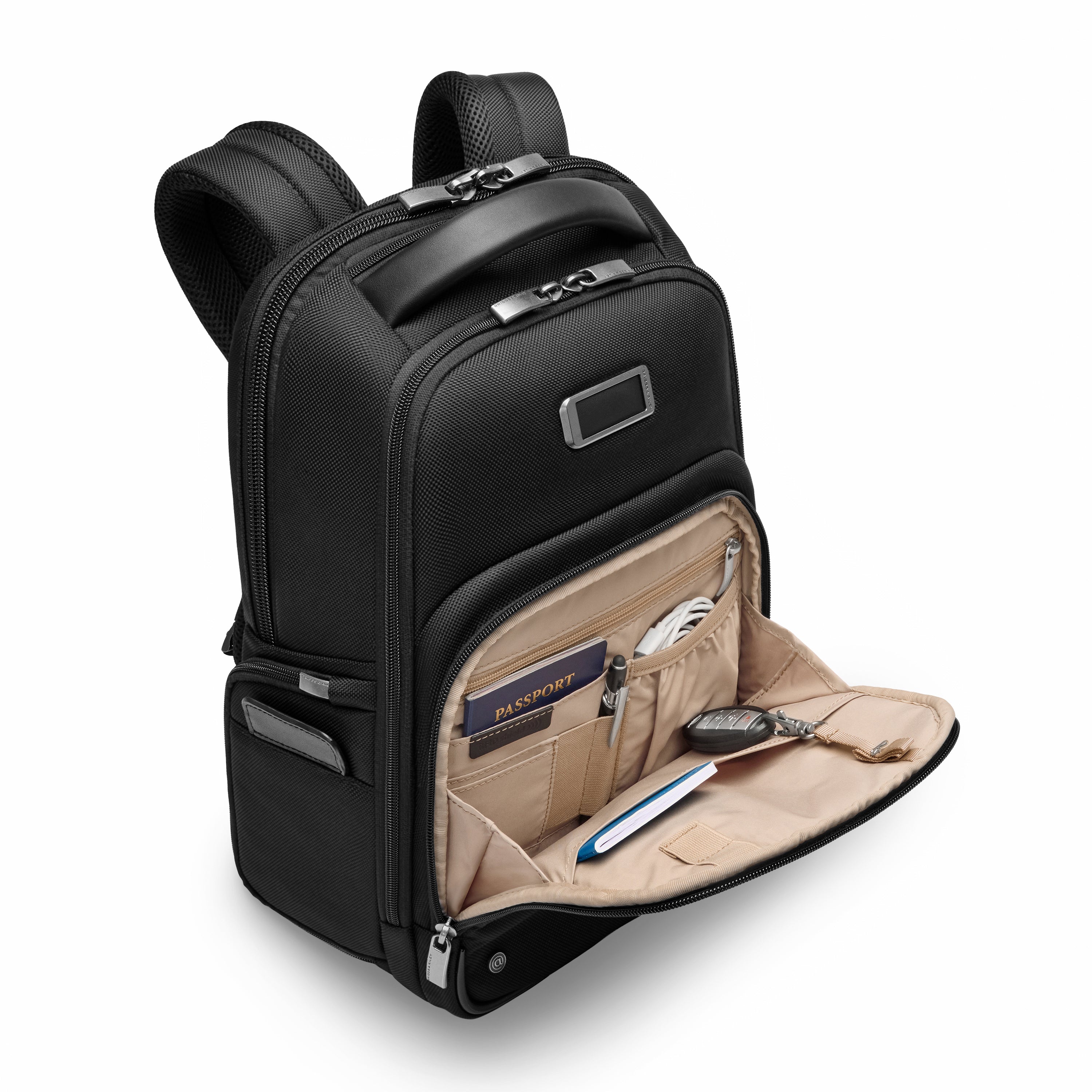 Briggs & Riley @work Medium Backpack in Black — interior view 2 # color_Black