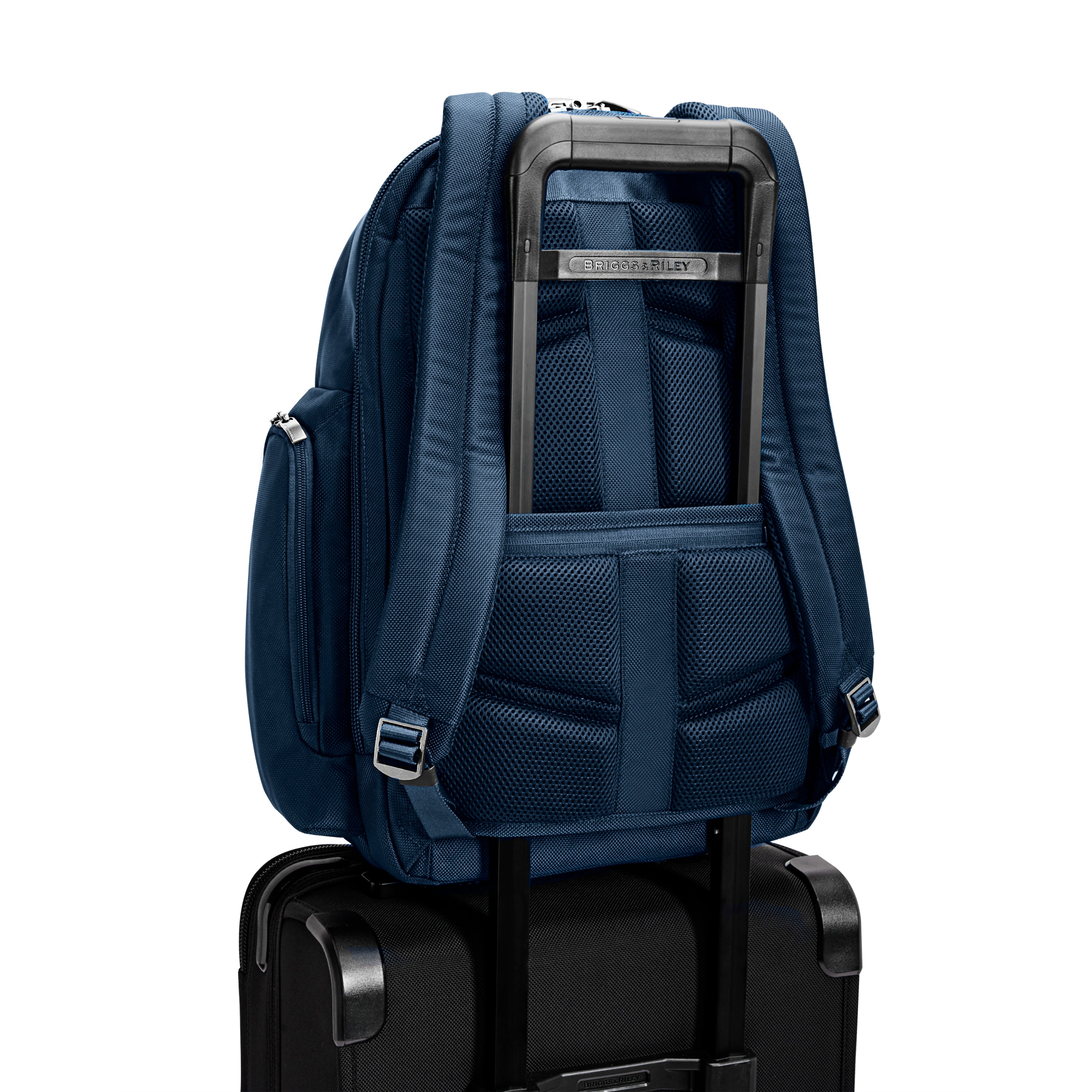 Briggs & Riley @work Large Cargo Backpack in Navy — back view # color_Navy