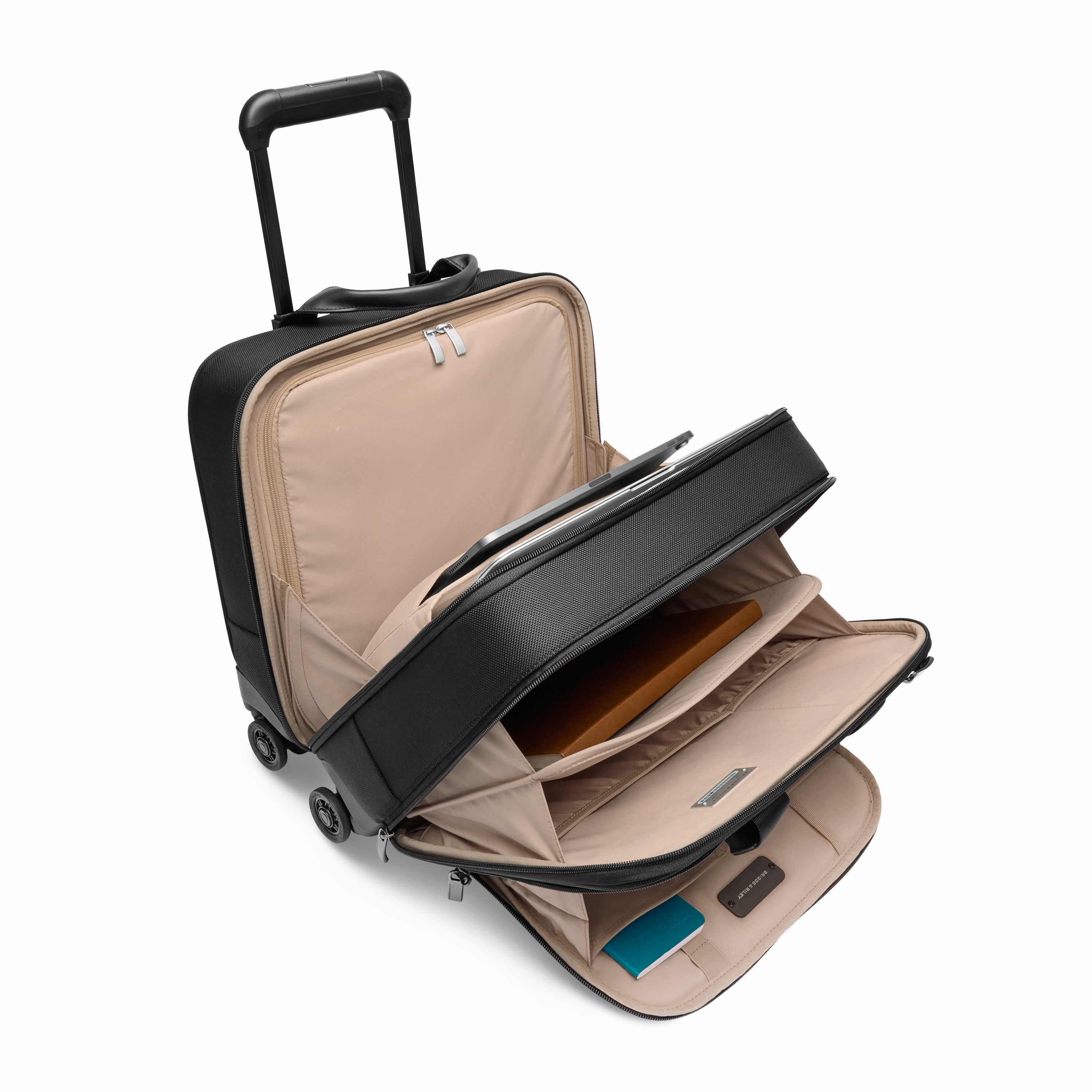 Briggs & Riley @work Medium Spinner Brief in Black — interior view 5