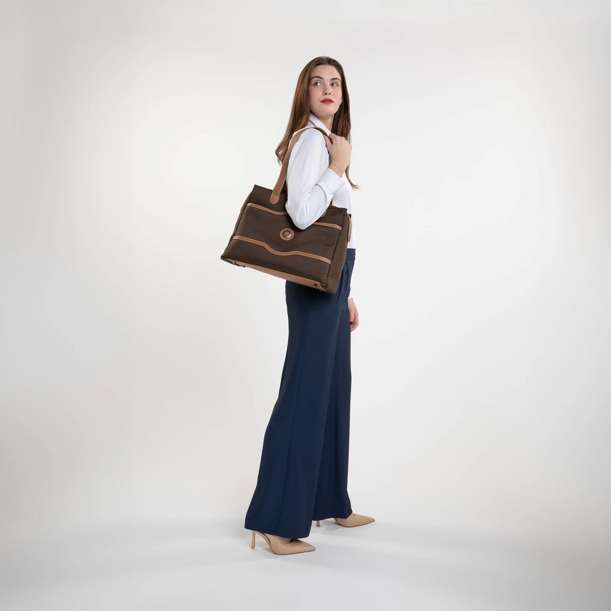 Delsey Chatelet Air 2.0 Shoulder Bag in Brown — lifestyle # color_Brown