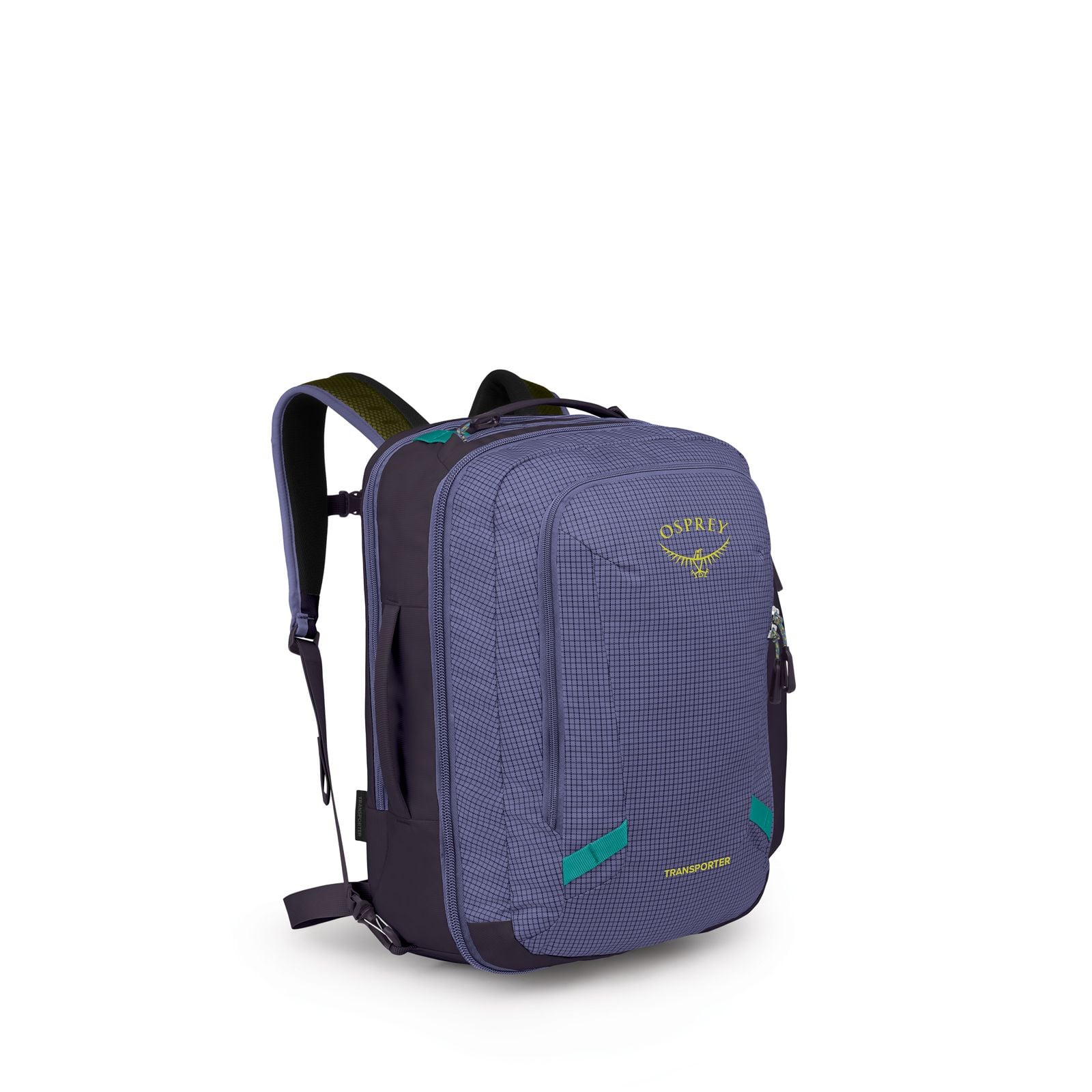 Osprey Transporter Travel Pack 36L in Euphoria Purple — angle view 2
