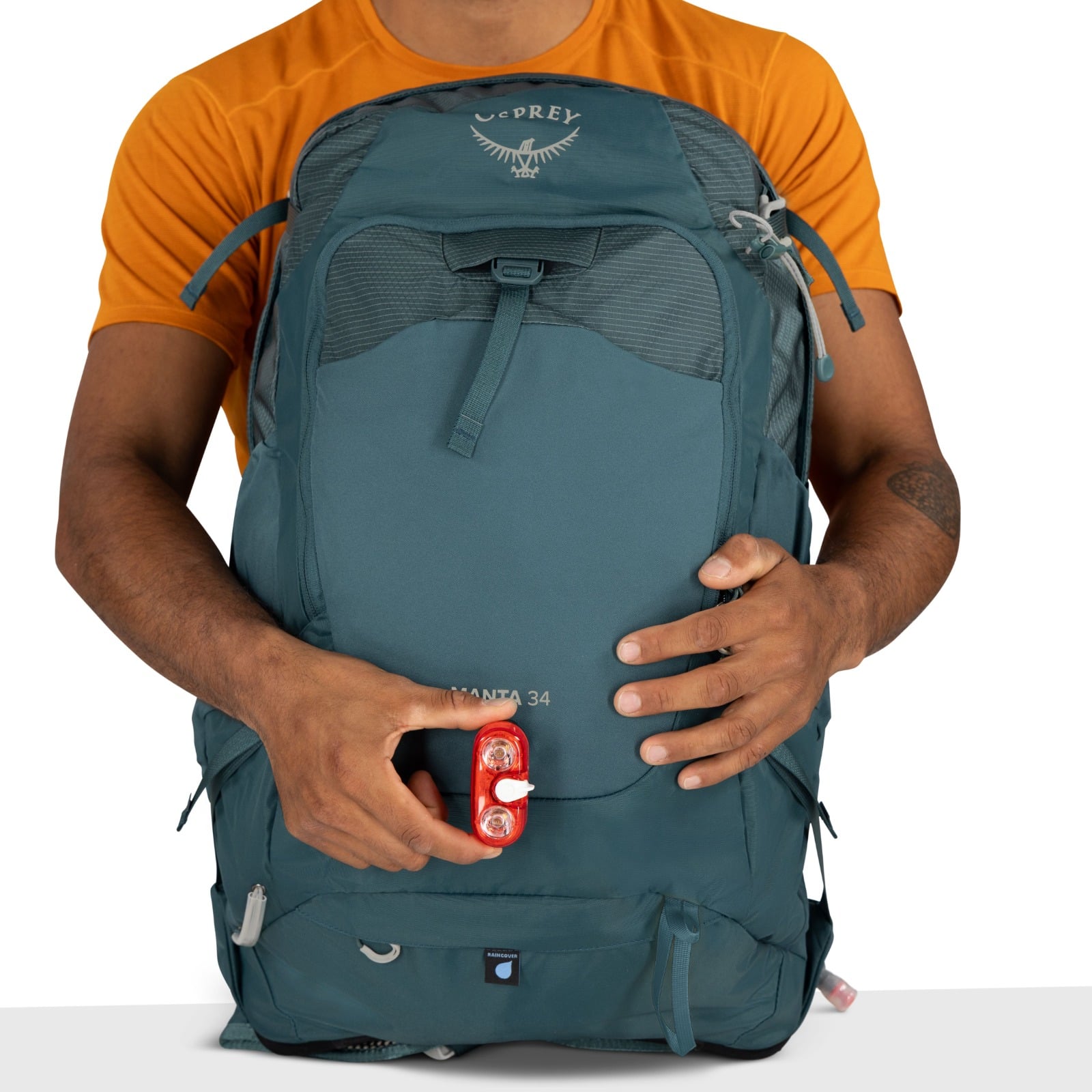 Osprey Manta 34 Hiking Hydration Backpack 34L in Torrent Blue — detail view 12