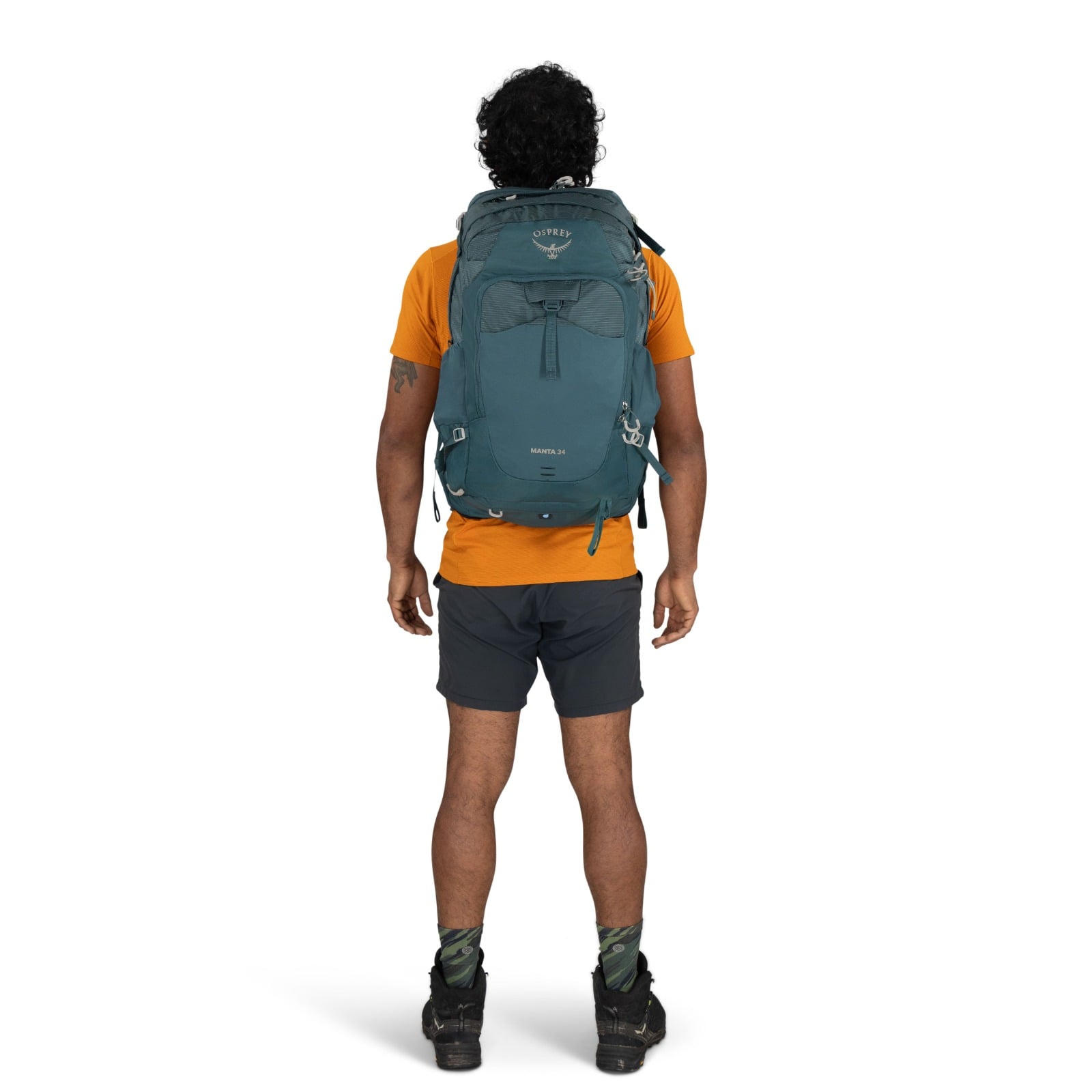 Osprey Manta 34 Hiking Hydration Backpack 34L in Torrent Blue — lifestyle 3
