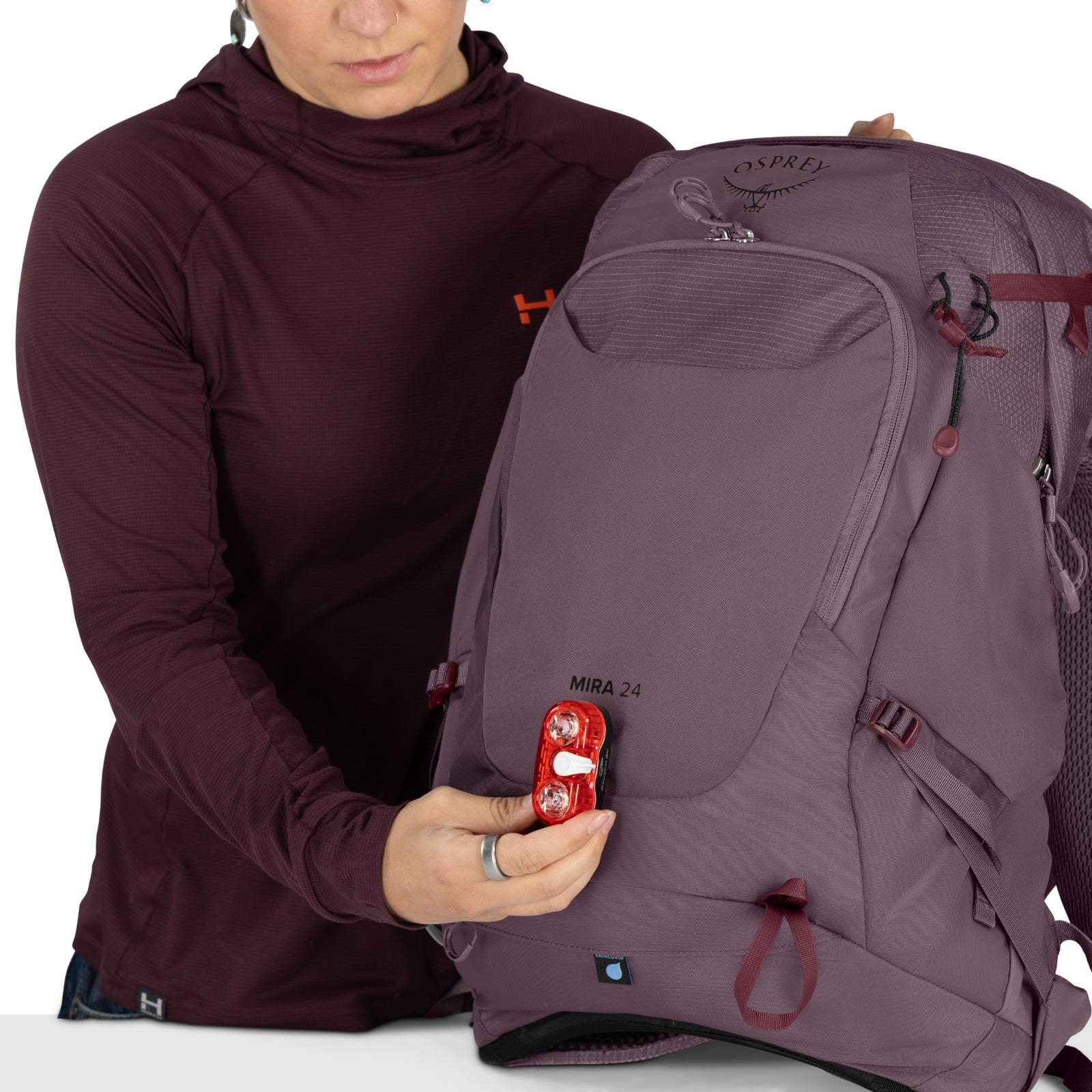 Osprey Mira 24 Women's Hiking Hydration Backpack 24L in Graphite Purple — detail view 4