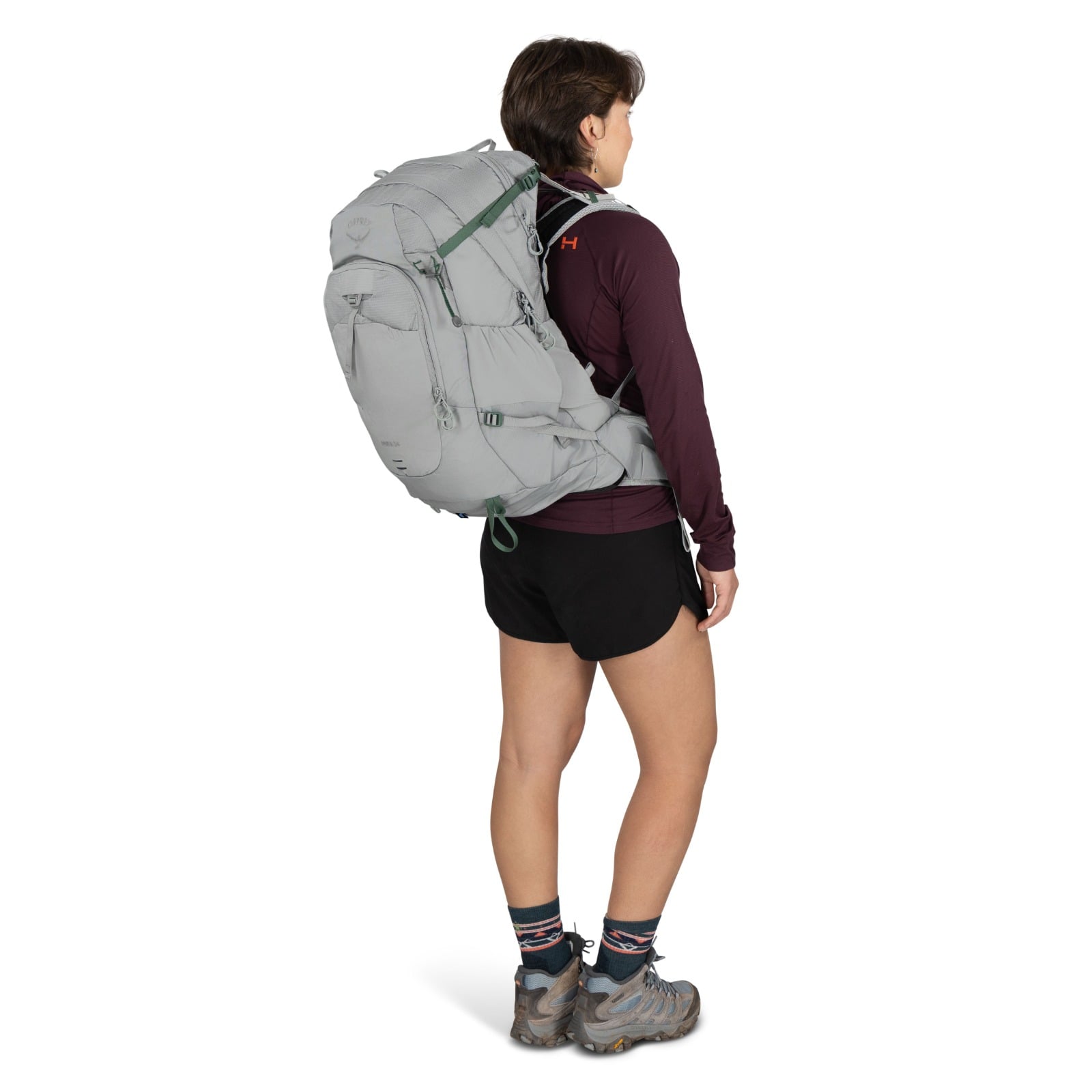 Osprey Mira 34 Women's Hiking Hydration Backpack 34L in Light Grey — lifestyle 2