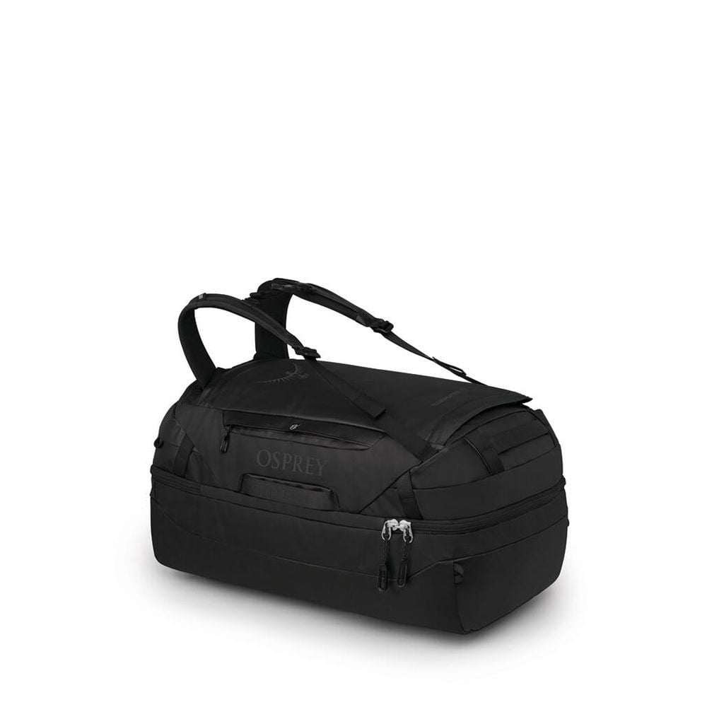Osprey Transporter Squffel 70L in Raven Black Black — front view