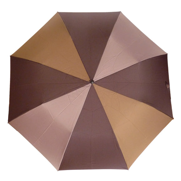 Vista 3024 Golf Automatic Folding Umbrella in Brown/Tan — front view # color_Brown/Tan