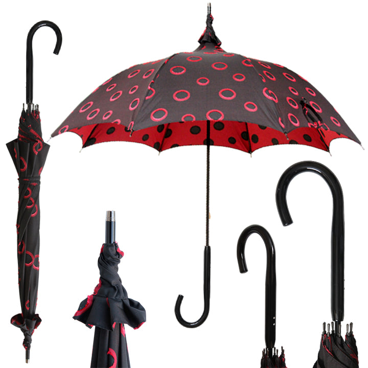 Vista 08020 High Fashion Pagoda Parasol Umbrella in Red — angle view 2